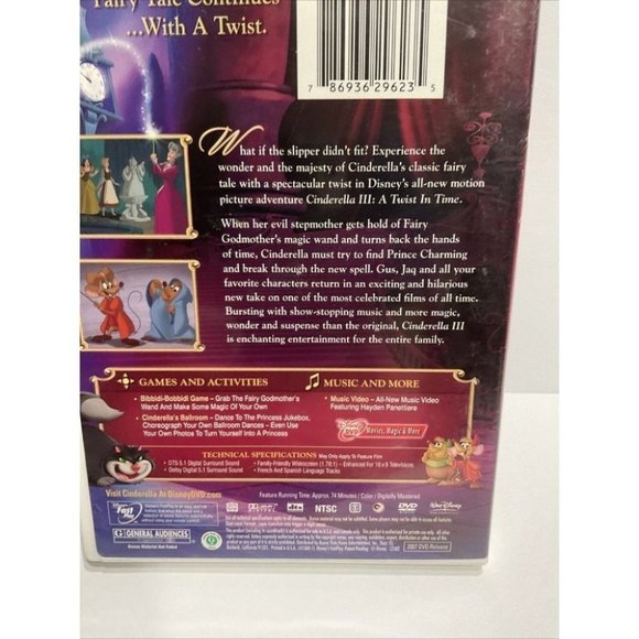 Disney Cinderella III: A Twist in Time (DVD, 2007) - Picture 6 of 11
